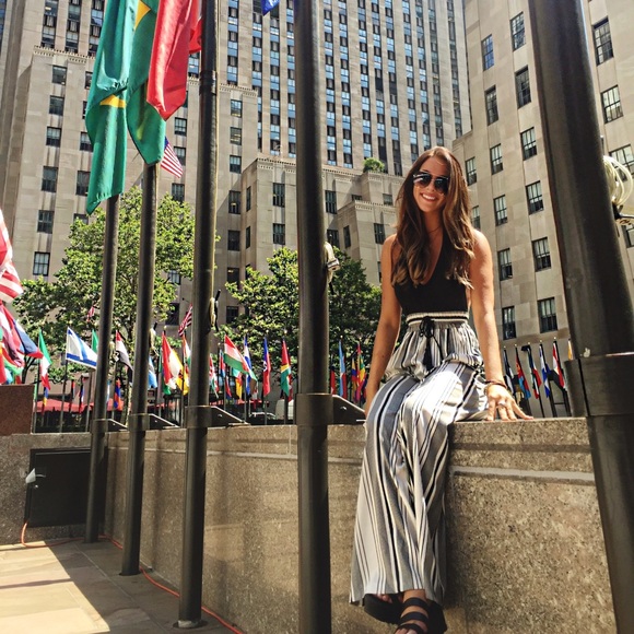 WIDE LEG PANTS TROUSERS STRIPED ARITZIA CLUB MONACO HELLO MOLLY OUTKAST TIGER - Picture 4 of 5